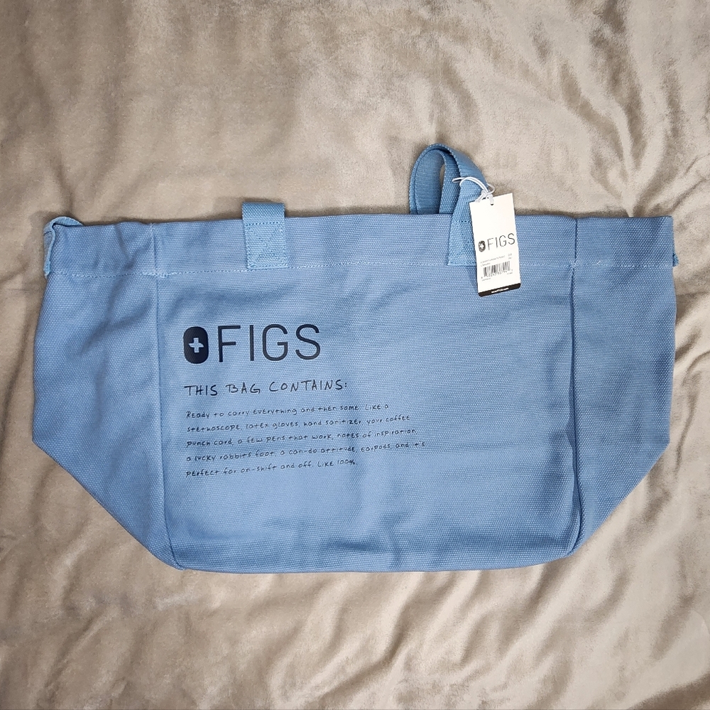 FIGS Dusty Blue Canvas Tote - Picture 4 of 10